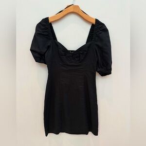 MINKPINK Black Mini Dress with Puff Sleeves